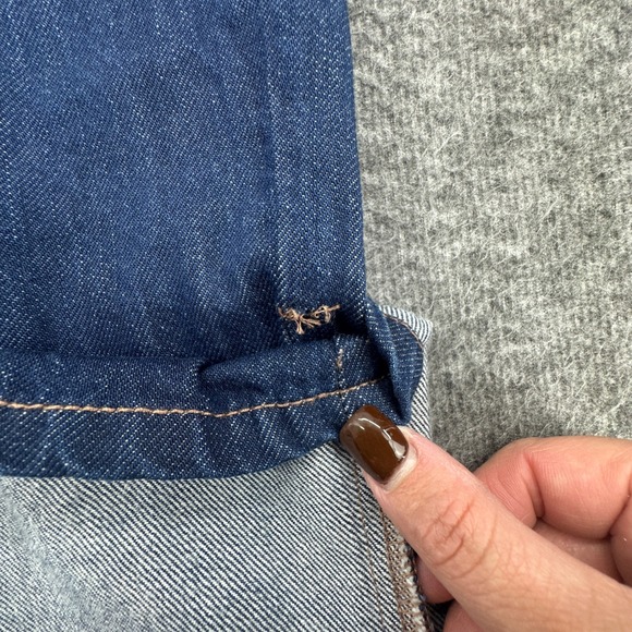 Kate Spade New York Wide Leg Cropped Cuffed Jeans Dark Wash Size 0‎ - Picture 8 of 10